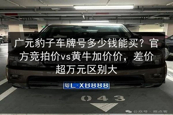 广元豹子车牌号多少钱能买？官方竞拍价vs黄牛加价价，差价超万元区别大