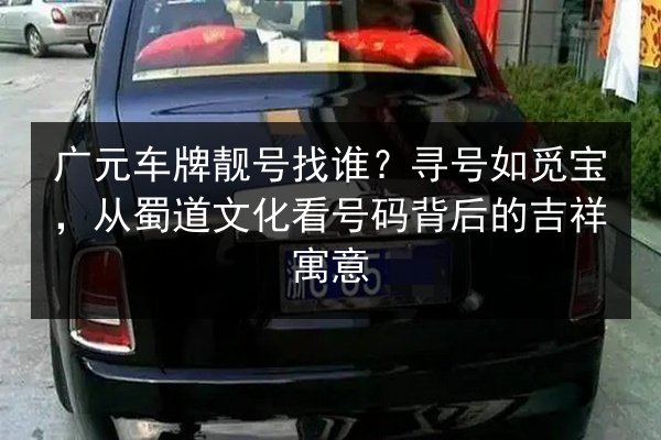 广元车牌靓号找谁？寻号如觅宝，从蜀道文化看号码背后的吉祥寓意 第2张