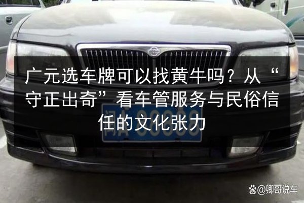 广元选车牌可以找黄牛吗？从“守正出奇”看车管服务与民俗信任的文化张力 第2张