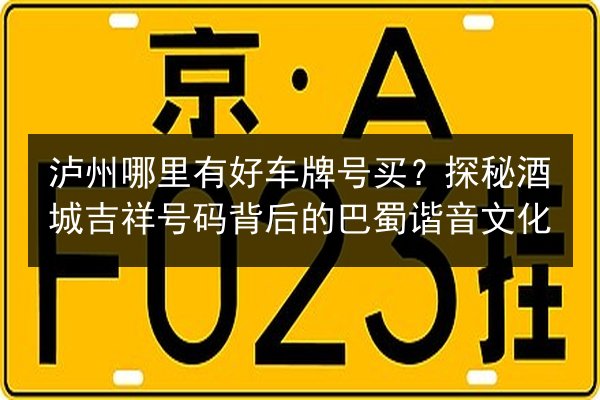 泸州哪里有好车牌号买?探秘酒城吉祥号码背后的巴蜀谐音文化 第3张 泸州哪里有好车牌号买?探秘酒城吉祥号码背后的巴蜀谐音文化 第3张