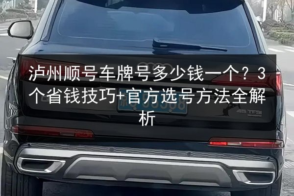 泸州顺号车牌号多少钱一个?3个省钱技巧+官方选号方法全解析 第2张 泸州顺号车牌号多少钱一个?3个省钱技巧+官方选号方法全解析 第2张