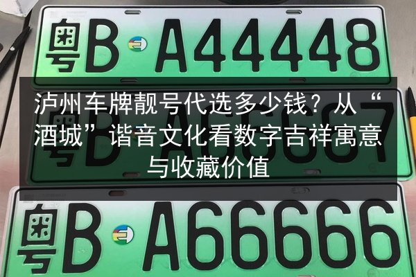 泸州车牌靓号代选多少钱?从“酒城”谐音文化看数字吉祥寓意与收藏价值 第2张 泸州车牌靓号代选多少钱?从“酒城”谐音文化看数字吉祥寓意与收藏价值 第2张