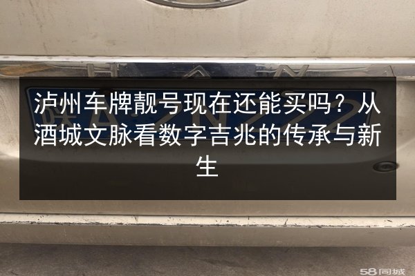泸州车牌靓号现在还能买吗?从酒城文脉看数字吉兆的传承与新生 第2张 泸州车牌靓号现在还能买吗?从酒城文脉看数字吉兆的传承与新生 第2张