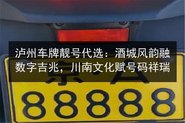 泸州车牌靓号代选:酒城风韵融数字吉兆,川南文化赋号码祥瑞 第2张 泸州车牌靓号代选:酒城风韵融数字吉兆,川南文化赋号码祥瑞 第2张