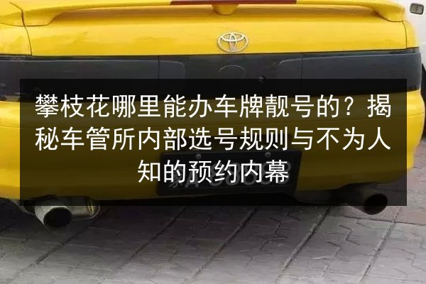 攀枝花哪里能办车牌靓号的?揭秘车管所内部选号规则与不为人知的预约内幕 第2张 攀枝花哪里能办车牌靓号的?揭秘车管所内部选号规则与不为人知的预约内幕 第2张