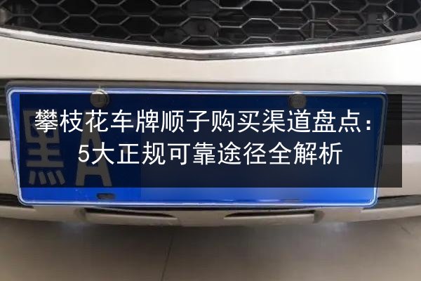 攀枝花车牌顺子购买渠道盘点：5大正规可靠途径全解析
