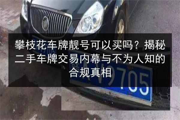 攀枝花车牌靓号可以买吗?揭秘二手车牌交易内幕与不为人知的合规真相 第2张 攀枝花车牌靓号可以买吗?揭秘二手车牌交易内幕与不为人知的合规真相 第2张