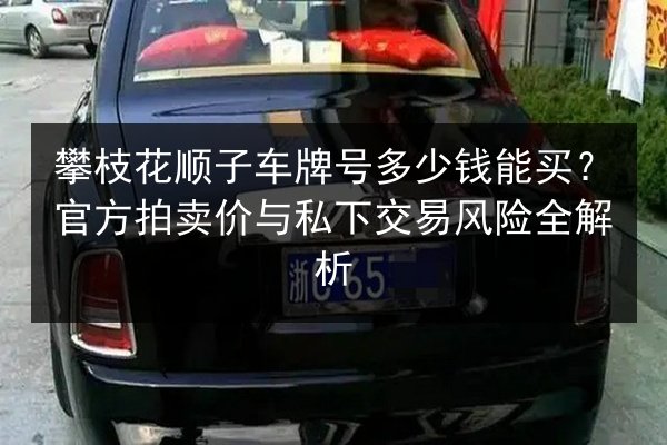 攀枝花顺子车牌号多少钱能买?官方拍卖价与私下交易风险全解析 第3张 攀枝花顺子车牌号多少钱能买?官方拍卖价与私下交易风险全解析 第3张