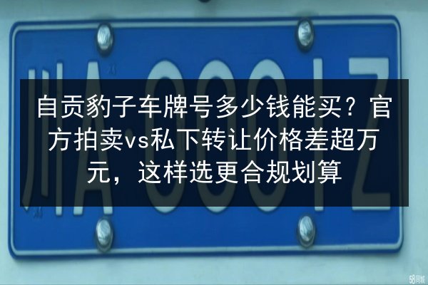 自贡豹子车牌号多少钱能买?官方拍卖vs私下转让价格差超万元,这样选更合规划算 第1张 自贡豹子车牌号多少钱能买?官方拍卖vs私下转让价格差超万元,这样选更合规划算 第1张
