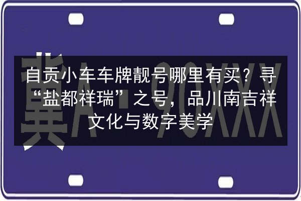 自贡小车车牌靓号哪里有买？寻“盐都祥瑞”之号，品川南吉祥文化与数字美学 第3张