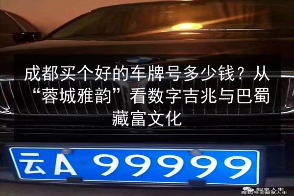 成都买个好的车牌号多少钱？从“蓉城雅韵”看数字吉兆与巴蜀藏富文化 第3张
