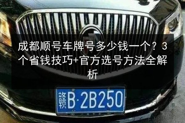 成都顺号车牌号多少钱一个？3个省钱技巧+官方选号方法全解析 第3张