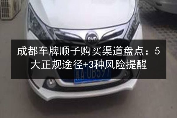 成都车牌顺子购买渠道盘点：5大正规途径+3种风险提醒 第3张