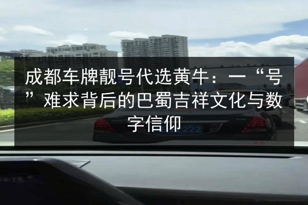 成都车牌靓号代选黄牛：一“号”难求背后的巴蜀吉祥文化与数字信仰 第2张