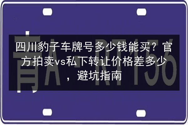四川豹子车牌号多少钱能买？官方拍卖vs私下转让价格差多少，避坑指南 第2张