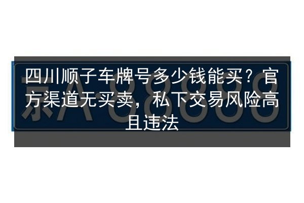 四川顺子车牌号多少钱能买？官方渠道无买卖，私下交易风险高且违法 第3张