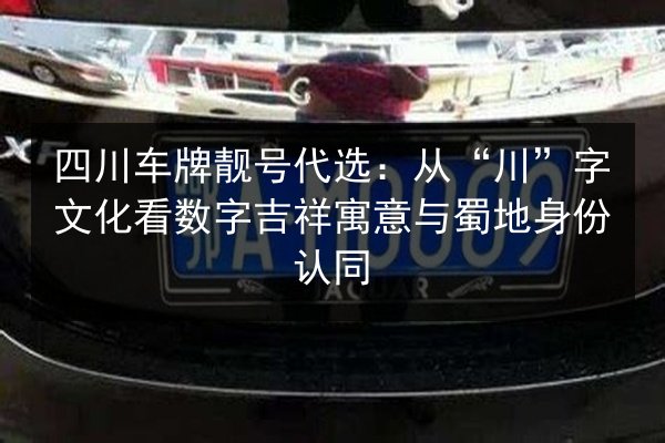 四川车牌靓号代选：从“川”字文化看数字吉祥寓意与蜀地身份认同 第2张