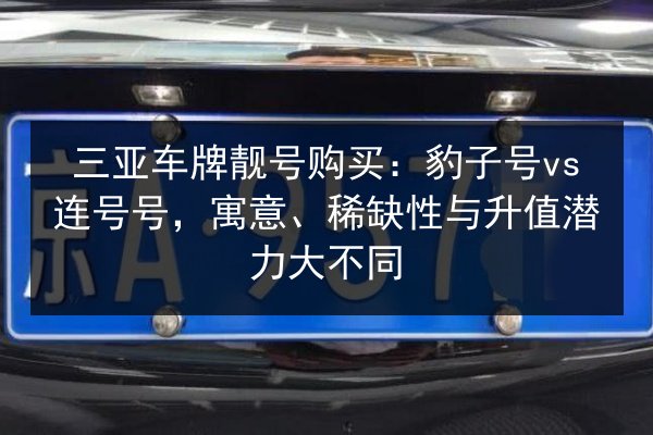 三亚车牌靓号购买:豹子号vs连号号,寓意、稀缺性与升值潜力大不同 第2张 三亚车牌靓号购买:豹子号vs连号号,寓意、稀缺性与升值潜力大不同 第2张