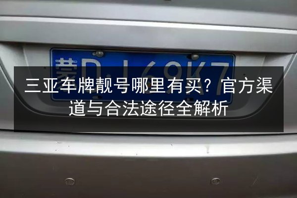三亚车牌靓号哪里有买?官方渠道与合法途径全解析 第2张 三亚车牌靓号哪里有买?官方渠道与合法途径全解析 第2张