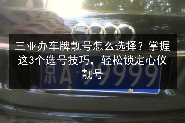 三亚办车牌靓号怎么选择？掌握这3个选号技巧，轻松锁定心仪靓号 第2张