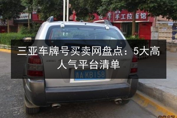 三亚车牌号买卖网盘点：5大高人气平台清单 第2张