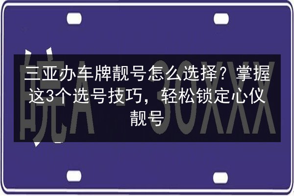 三亚办车牌靓号怎么选择？掌握这3个选号技巧，轻松锁定心仪靓号 第3张