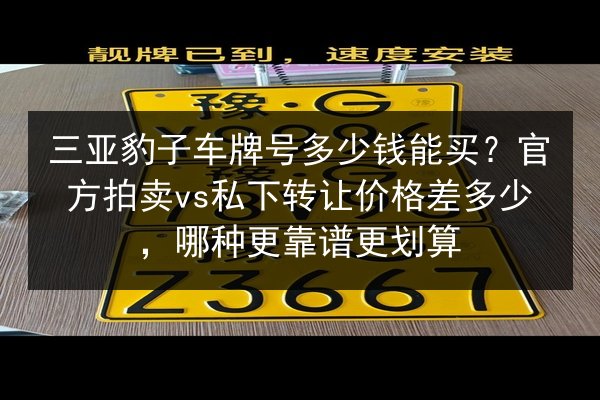 三亚豹子车牌号多少钱能买?官方拍卖vs私下转让价格差多少,哪种更靠谱更划算 第2张 三亚豹子车牌号多少钱能买?官方拍卖vs私下转让价格差多少,哪种更靠谱更划算 第2张