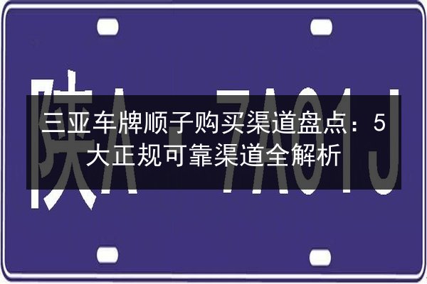 三亚车牌顺子购买渠道盘点:5大正规可靠渠道全解析 第2张 三亚车牌顺子购买渠道盘点:5大正规可靠渠道全解析 第2张
