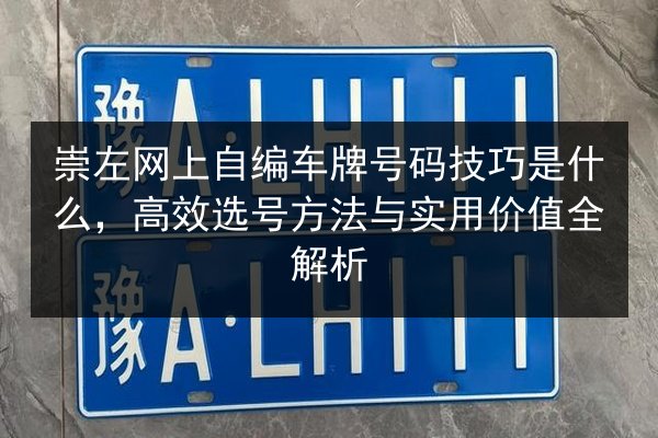 崇左网上自编车牌号码技巧是什么，高效选号方法与实用价值全解析