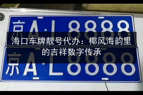 海口车牌靓号代办:椰风海韵里的吉祥数字传承 第3张 海口车牌靓号代办:椰风海韵里的吉祥数字传承 第3张