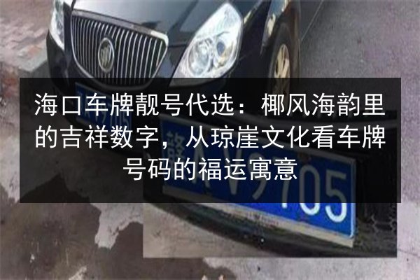 海口车牌靓号代选:椰风海韵里的吉祥数字,从琼崖文化看车牌号码的福运寓意 第3张 海口车牌靓号代选:椰风海韵里的吉祥数字,从琼崖文化看车牌号码的福运寓意 第3张