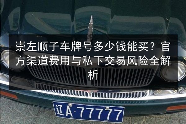 崇左顺子车牌号多少钱能买？官方渠道费用与私下交易风险全解析 第3张