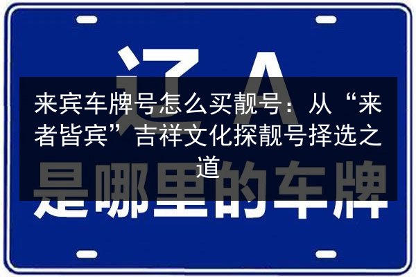 来宾车牌号怎么买靓号:从“来者皆宾”吉祥文化探靓号择选之道 第3张 来宾车牌号怎么买靓号:从“来者皆宾”吉祥文化探靓号择选之道 第3张