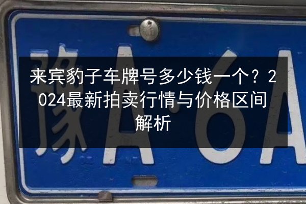 来宾豹子车牌号多少钱一个？2024最新拍卖行情与价格区间解析 第2张