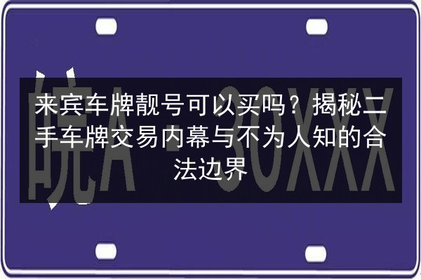 来宾车牌靓号可以买吗？揭秘二手车牌交易内幕与不为人知的合法边界 第1张