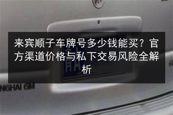 来宾顺子车牌号多少钱能买?官方渠道价格与私下交易风险全解析 第2张 来宾顺子车牌号多少钱能买?官方渠道价格与私下交易风险全解析 第2张