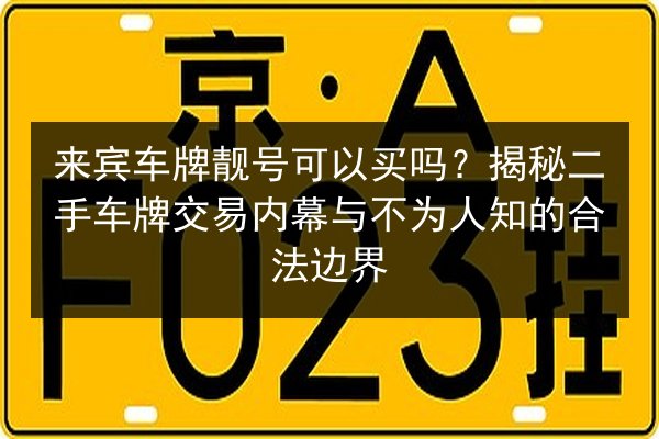 来宾车牌靓号可以买吗？揭秘二手车牌交易内幕与不为人知的合法边界 第2张
