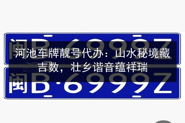 河池车牌靓号代办：山水秘境藏吉数，壮乡谐音蕴祥瑞 第2张