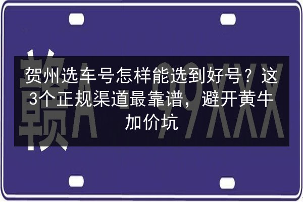 贺州选车号怎样能选到好号?这3个正规渠道最靠谱,避开黄牛加价坑 第2张 贺州选车号怎样能选到好号?这3个正规渠道最靠谱,避开黄牛加价坑 第2张