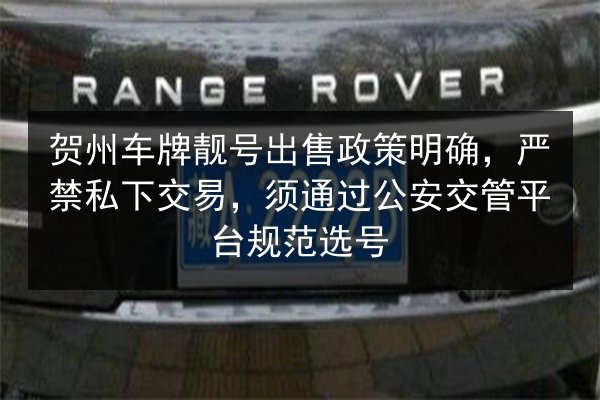 贺州车牌靓号出售政策明确，严禁私下交易，须通过公安交管平台规范选号 第2张