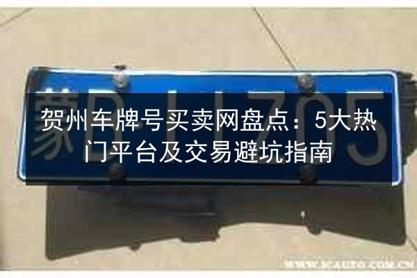 贺州车牌号买卖网盘点：5大热门平台及交易避坑指南 第2张