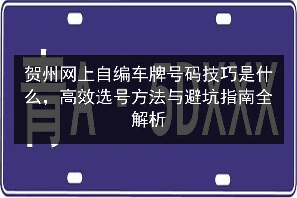 贺州网上自编车牌号码技巧是什么，高效选号方法与避坑指南全解析 第3张