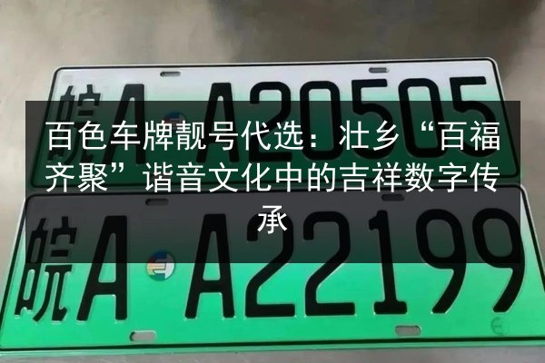百色车牌靓号代选：壮乡“百福齐聚”谐音文化中的吉祥数字传承 第2张