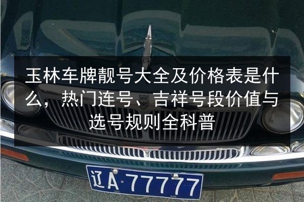 玉林车牌靓号大全及价格表是什么,热门连号、吉祥号段价值与选号规则全科普 第1张 玉林车牌靓号大全及价格表是什么,热门连号、吉祥号段价值与选号规则全科普 第1张