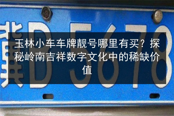 玉林小车车牌靓号哪里有买?探秘岭南吉祥数字文化中的稀缺价值 第3张 玉林小车车牌靓号哪里有买?探秘岭南吉祥数字文化中的稀缺价值 第3张
