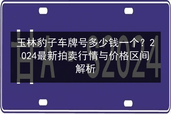 玉林豹子车牌号多少钱一个？2024最新拍卖行情与价格区间解析 第2张