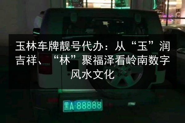 玉林车牌靓号代办:从“玉”润吉祥、“林”聚福泽看岭南数字风水文化 第2张 玉林车牌靓号代办:从“玉”润吉祥、“林”聚福泽看岭南数字风水文化 第2张