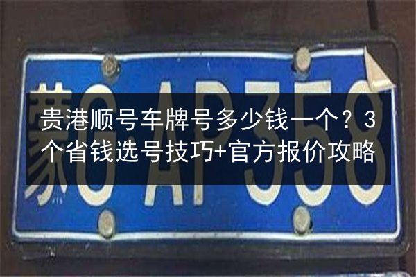 贵港顺号车牌号多少钱一个？3个省钱选号技巧+官方报价攻略 第2张