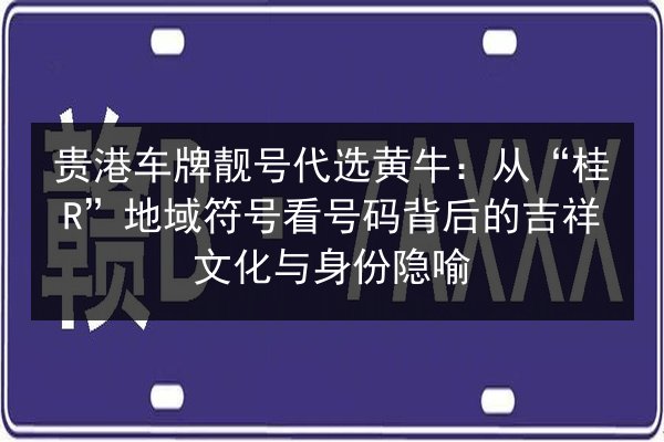 贵港车牌靓号代选黄牛:从“桂R”地域符号看号码背后的吉祥文化与身份隐喻 第2张 贵港车牌靓号代选黄牛:从“桂R”地域符号看号码背后的吉祥文化与身份隐喻 第2张