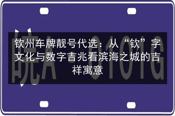 钦州车牌靓号代选：从“钦”字文化与数字吉兆看滨海之城的吉祥寓意 第2张